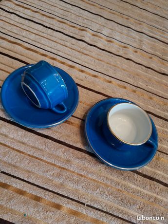 Duo De Tasses à Café CARVEN Paris + 16 Soucoupes - Porcelaine De Limoges, Motif Animal Africain, Vintage