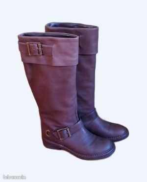 Bottes cuir marron femme (image 1)