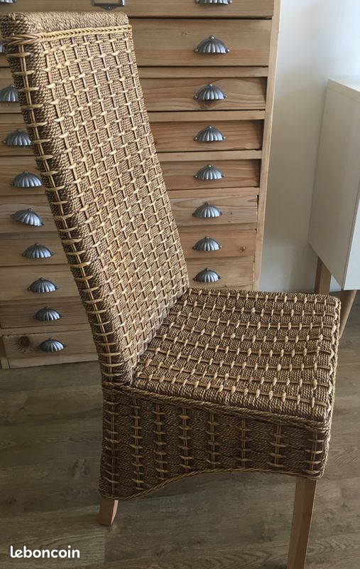 2 Chaises tressées de Bois &chiffon (image 3)