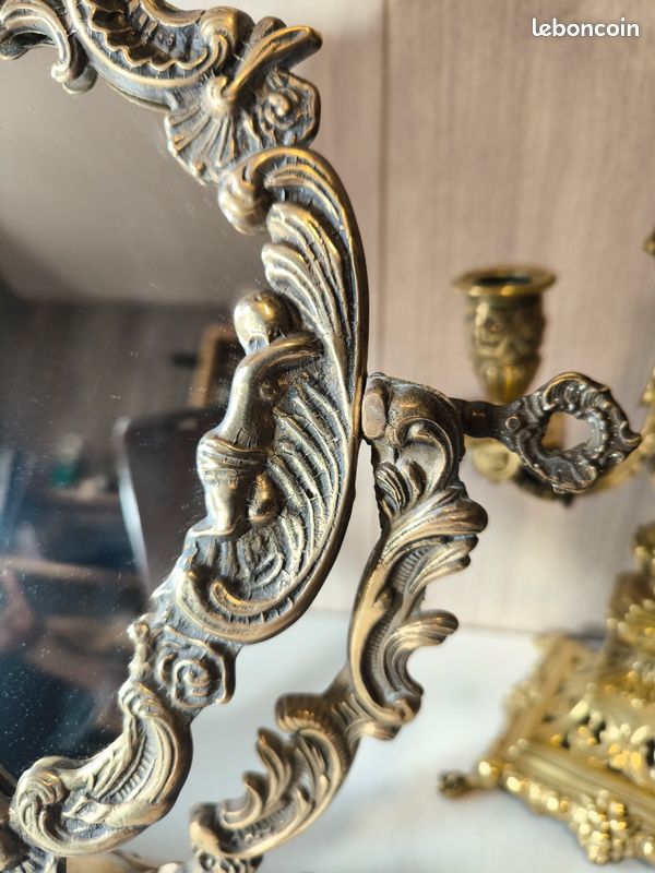 Baroque Miroir sur Pied Antique Pleine Longueur Psychés Mural
