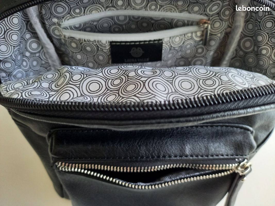 Sac à Main Laura Valle En Cuir Noir - Taille Petit - Bandoulière Et Poignée - Occasion