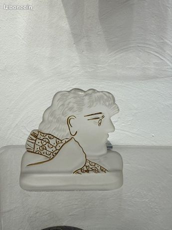 SCULPTURE IRIS EN pâte de verre signée DAUM FRANCE presse papier 11,5 cm Cristal EUR 150,00