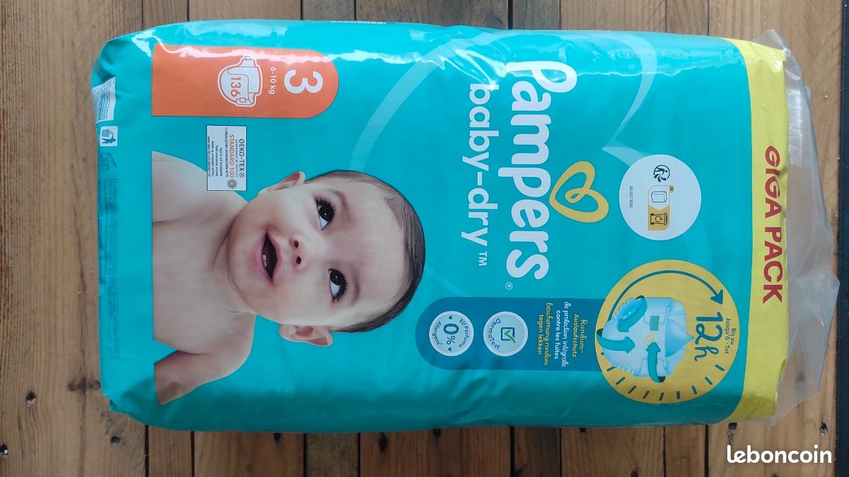 Giga pack 136 couches Pampers Taille Neuf jamais ouvert 30 le