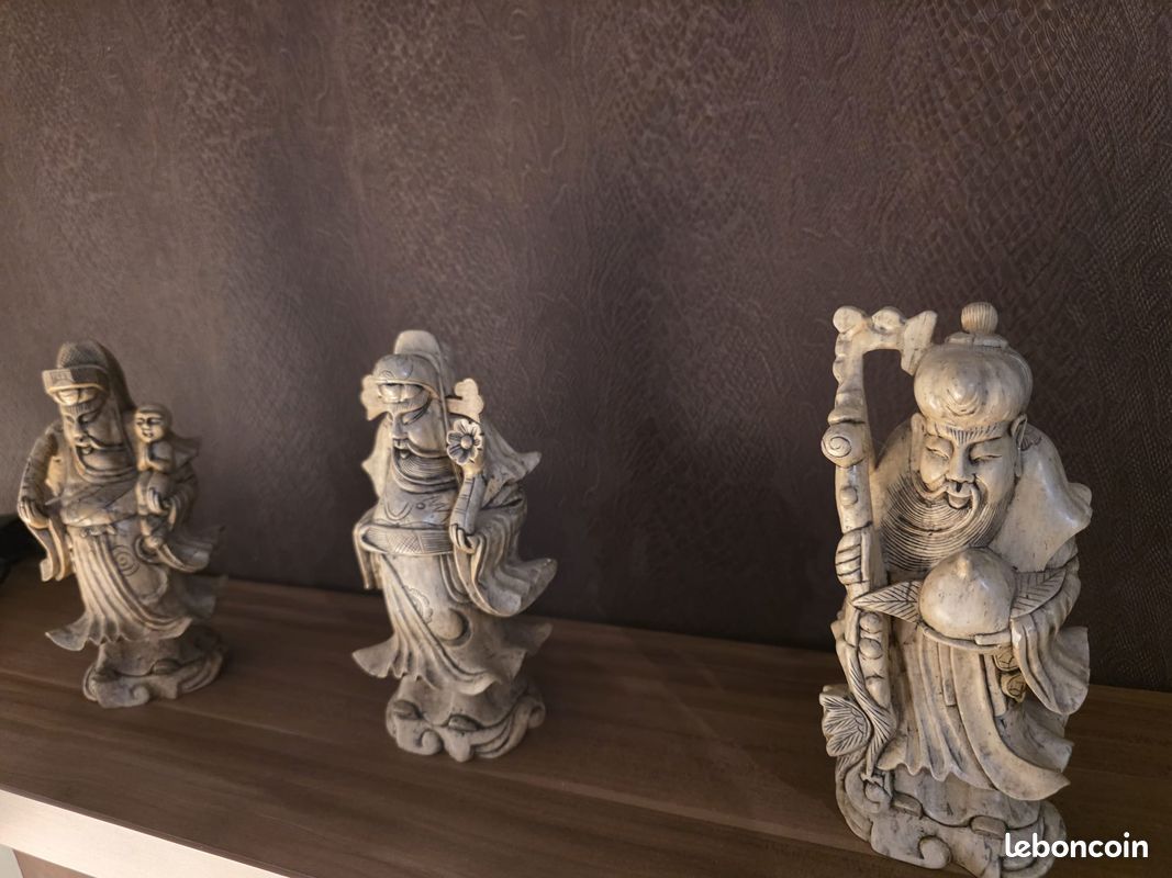 Lot de 3 statuettes vietnamiennes – Sagesse & décoration zen (image 6)