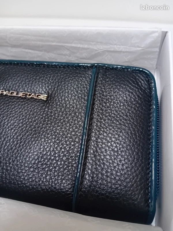 Portefeuille femme Paquetage neuf – noir & bleu – avec boîte (image 3)