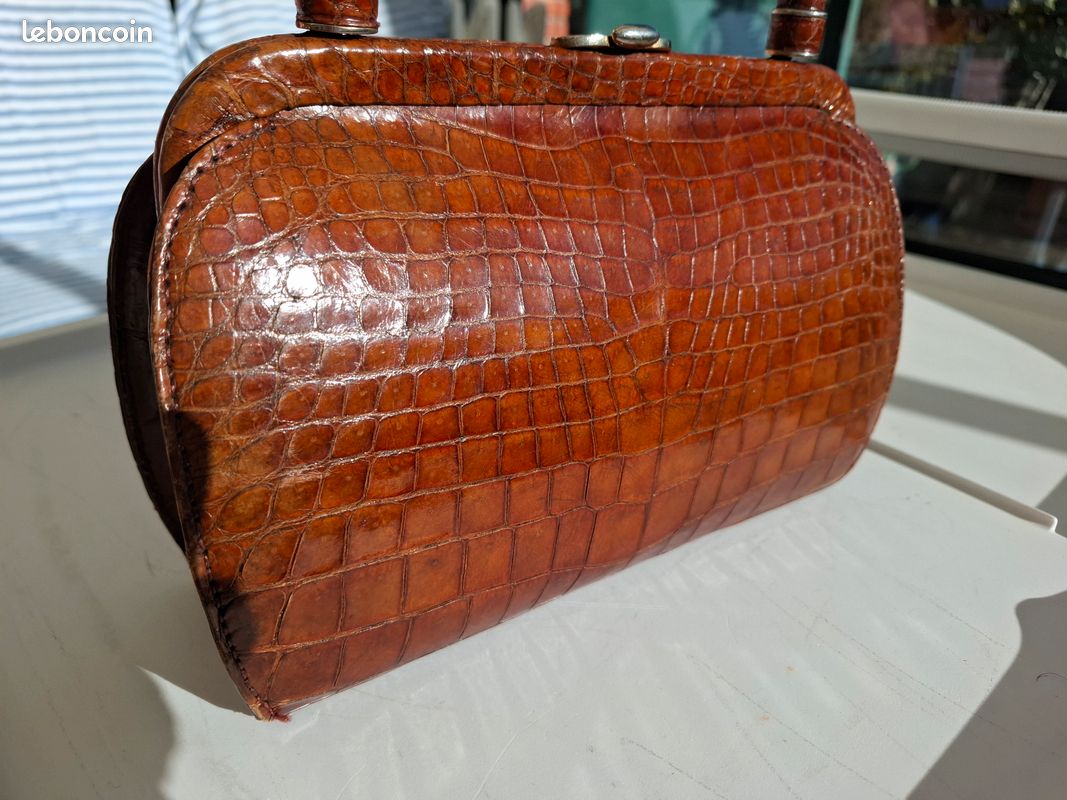 Sac à main cuir vintage croco.... (image 2)