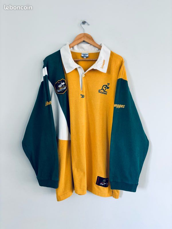 Maillot Vintage Halbro Australie Rugby League Kangourous Années 90 - Taille 44"