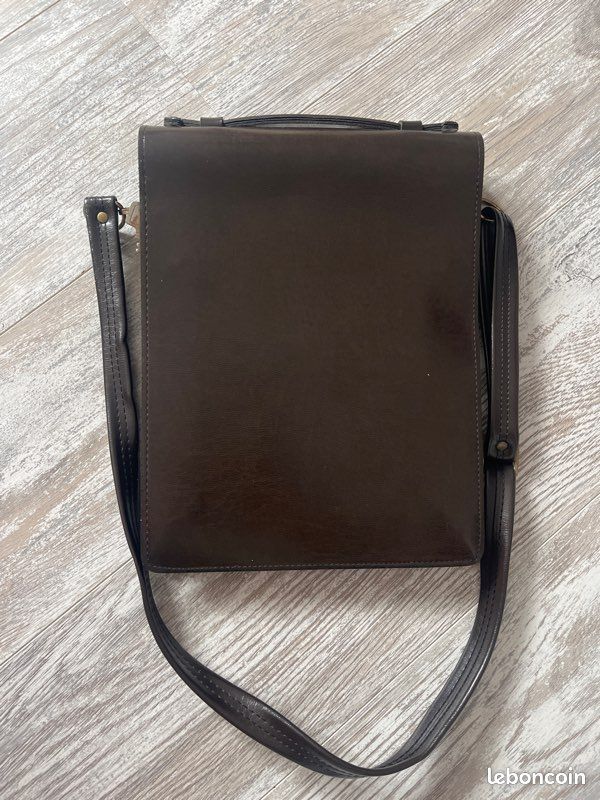Sac pochette avec sangle vintage marron (image 6)