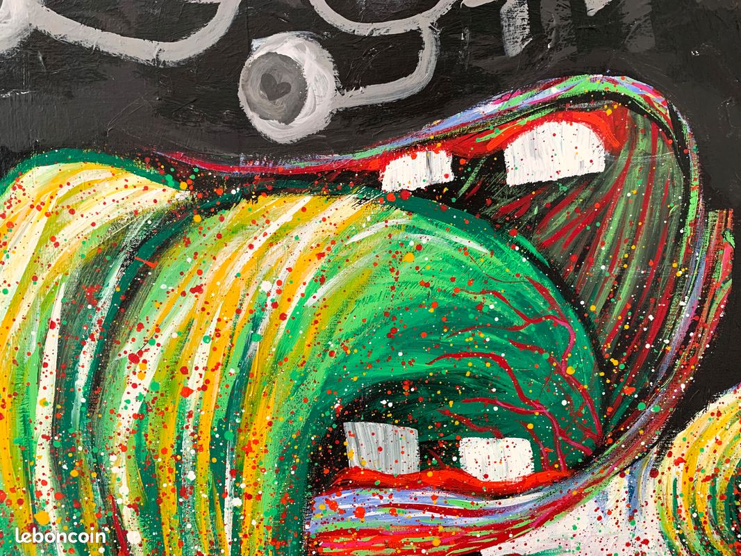 TONGUE - 81x117 cm - Peinture sur toile 2012 - Pop Street Art Contemporain (image 4)
