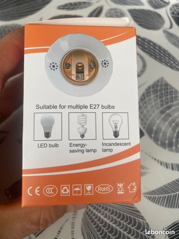 Douille De Lumière à Capteur De Mouvement E27, Adaptateur D'ampoule à Vis, Support De Lampe à Induction E27, Marche/arrêt Automatique, Contrôle De La