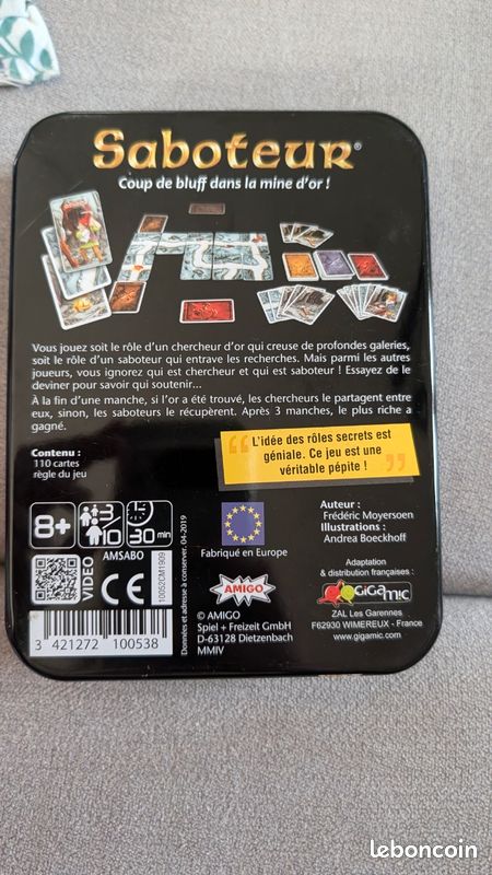 JEU DE CARTES Saboteur - GIGAMIC JEU DE CARTES Saboteur - GIGAMIC