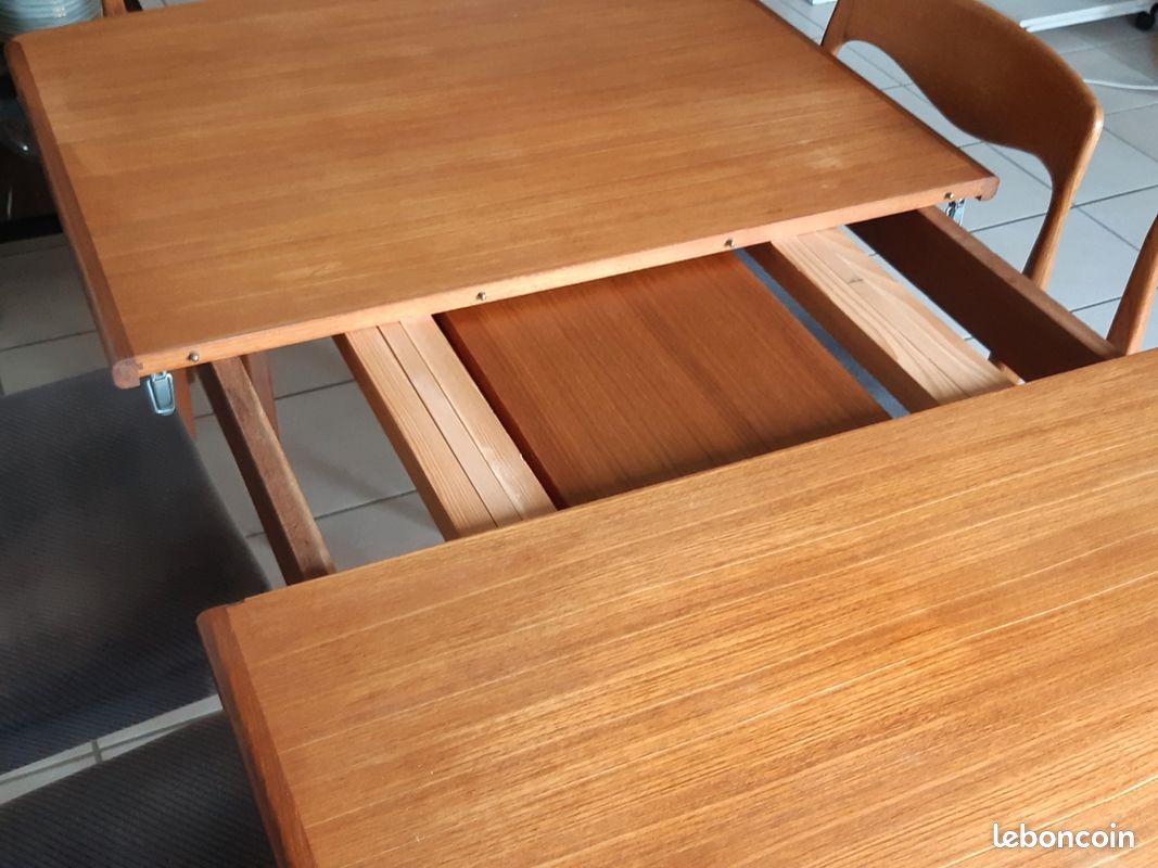 Table & 8 chaises en teck, style danois (image 2)
