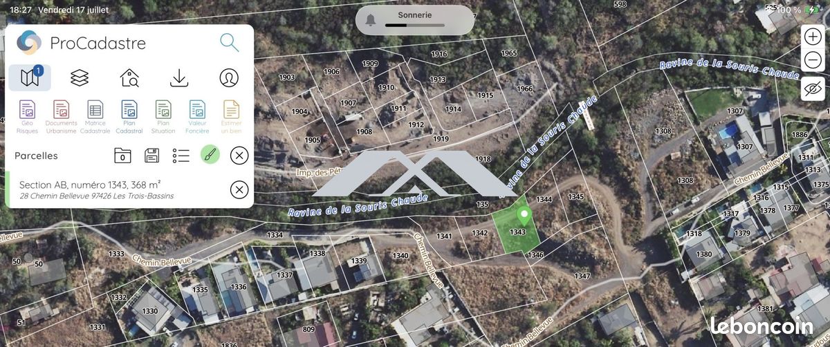 Terrain 368 m² · à Les Trois-Bassins · 368 m² · 123 060 €