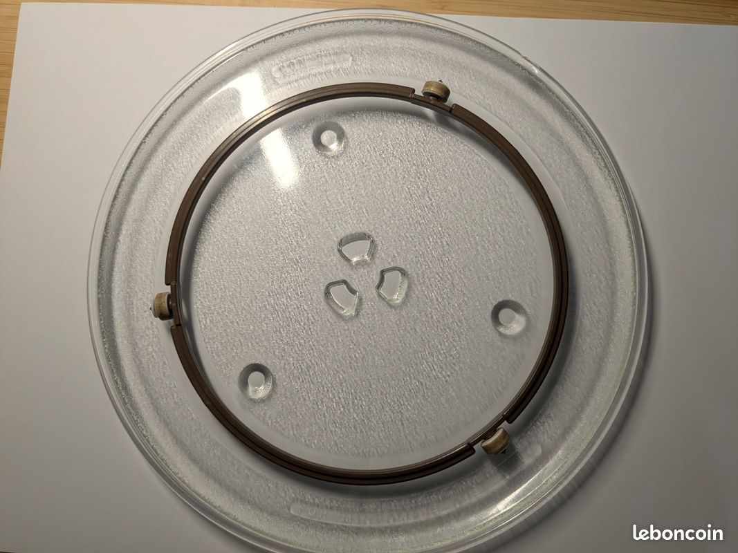 Plateau en verre microonde 28cm + support tournant (image 1)