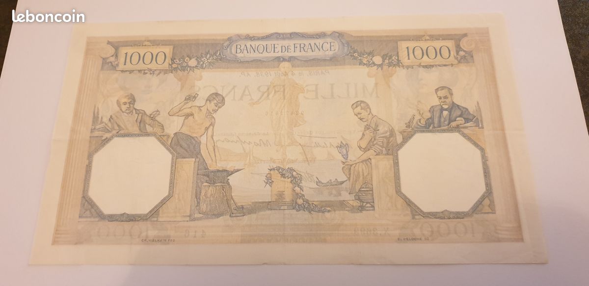 Billet BDF 1000Fr Cérès et Mercure (image 4)