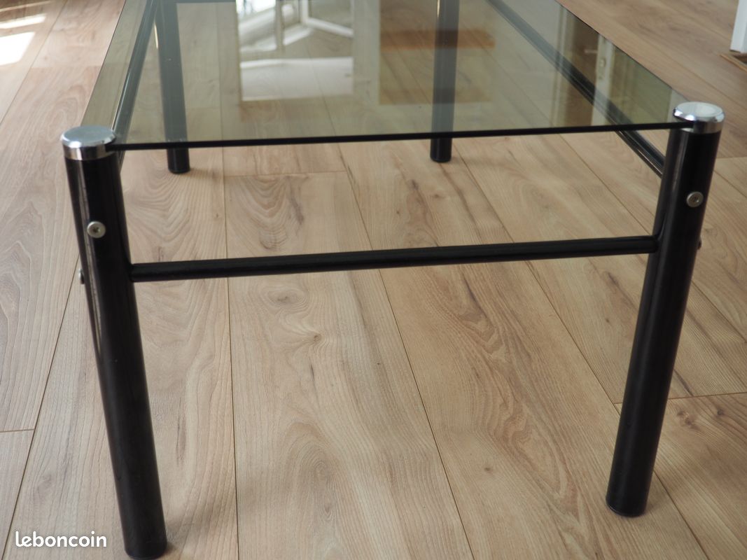 Table basse en verre, rectangulaire, bon état. Longueur 89 cm, Largeur 46 cm, Hauteur 36,5 cm (image 4)