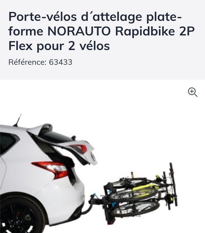 Porte-vélos d'attelage plate-forme NORAUTO Rapidbike 2P pour 2