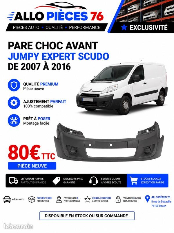 Pare-choc avant Citroen Jumpy Peugeot Expert Fiat Scudo disponible (image 1)