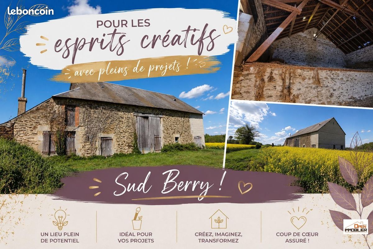 Maison 3 pièces 200 m² · à Sazeray · 200 m² · 44 000 €