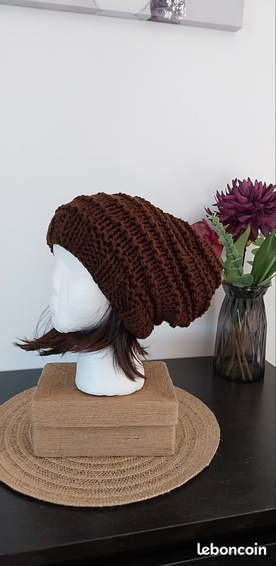 Joli bonnet slouchy marron (image 1)