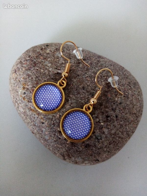 🌺Boucles d'oreilles cabochon (image 4)