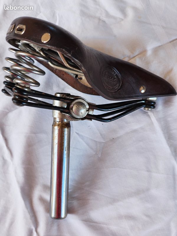 Selle de vélo Lepper Concorde 800 - Cuir - Homme - Marron