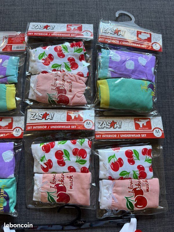 Lot De 7 Sous-vêtements Hipsters Fille EMOJINATION - 100% Coton - Taille 4