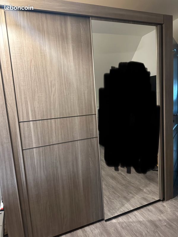 Armoire 2 portes coulissantes Gami mokka (image 1)