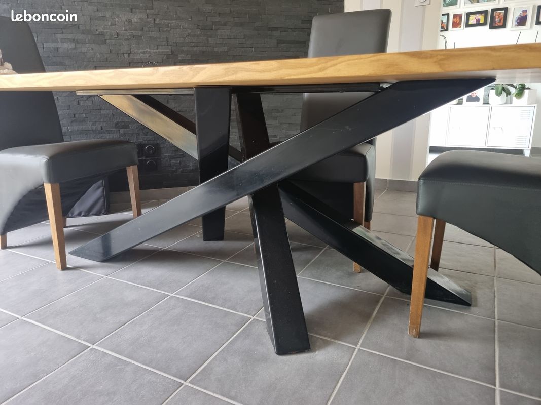 Table bois métal salle à manger (image 5)