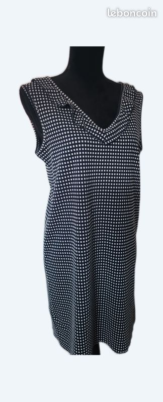 Robe MANGO Bleu Marine - Taille 38/40 - Style Moulant Genou - Coton Lin