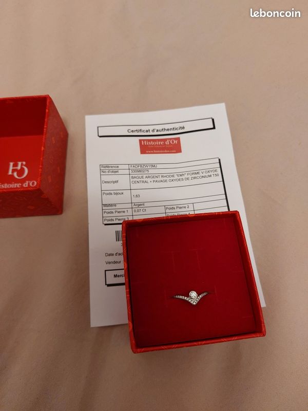 Bague argent forme V (image 2)