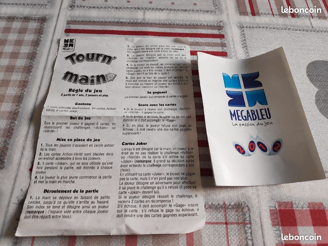 Set complet de cartes pour le jeu TOURN'MAIN MEGABLEU (image 3)