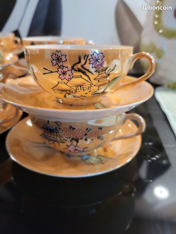 Magnifique grand service a thé Japonais vintage en porcelaine,Periode occupied Japon 1947-1952 (image 5)