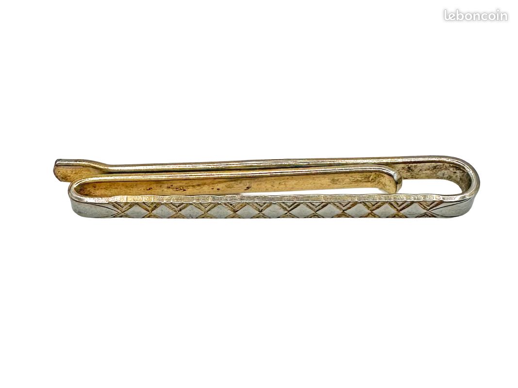 Ensemble Art Déco de Pince à Cravate et Boucle de Ceinture Monogrammes - Hayward doré, 1930s - France