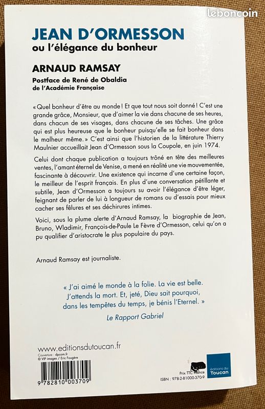 JEAN D'ORMESSON ou L'ELEGANCE DU BONHEUR de ARNAUD RAMSAY (image 2)