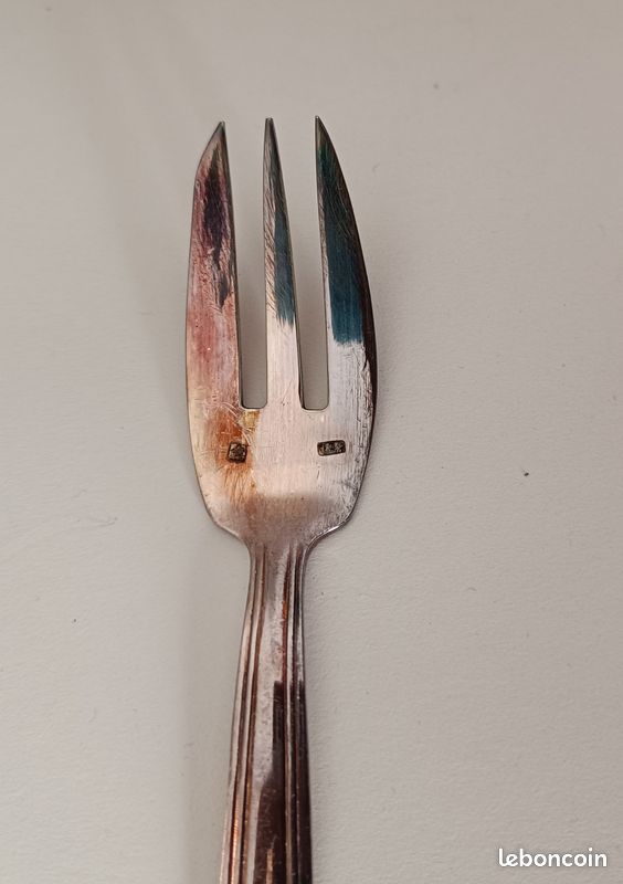 Lot De 12 Fourchettes à Gâteau ERCUIS - Métal Argenté - Modèle Russe - Fabriqué En France
