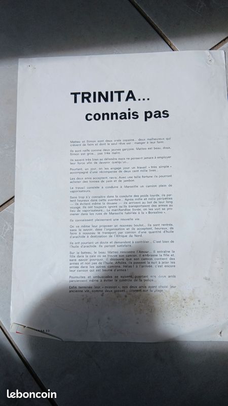 Dossier de presse original cinéma - Trinità... Connais pas (1976) - Paul Smith / Michael Coby Rare (image 2)