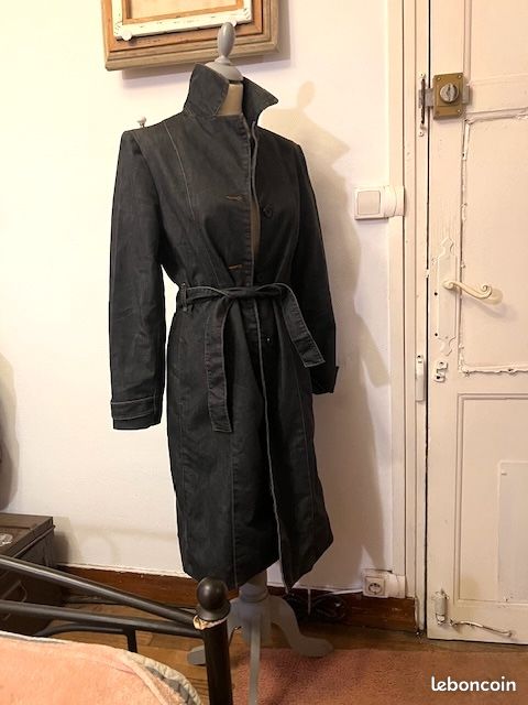 Manteau imper en jean noir jennyfer Vêtements