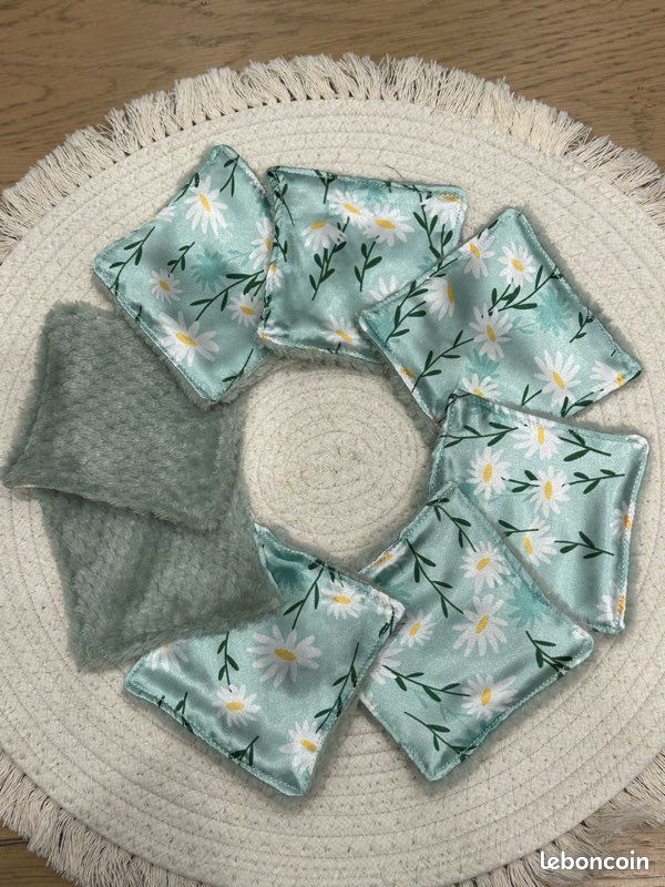 Lingettes lavable lot de 8 en satin et tissus tout doux (image 3)
