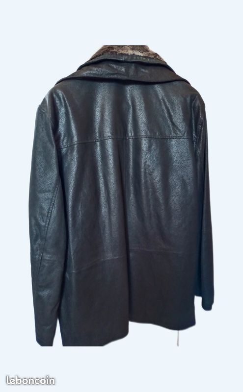 Veste manteau croute de cuir neuf taille xl (image 1)