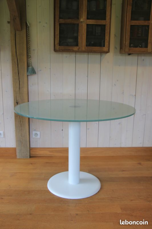 Table ronde en verre de 100 cm (image 1)
