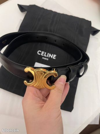 Boucle De Ceinture Vintage Signée Céline - Laiton Doré, Fermeture à Levier - Pour Ceinture 1,5cm