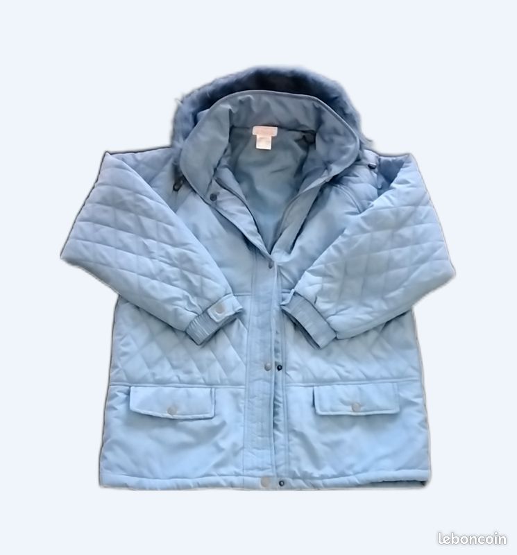 Manteau bleu ciel à capuche (image 1)