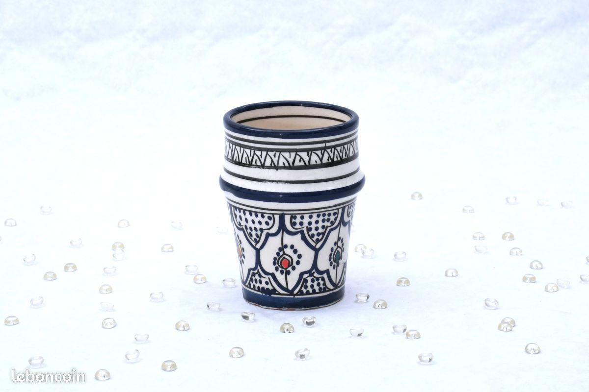 Verre / Tasse traditionnel artisanal marocain 10cm (image 4)