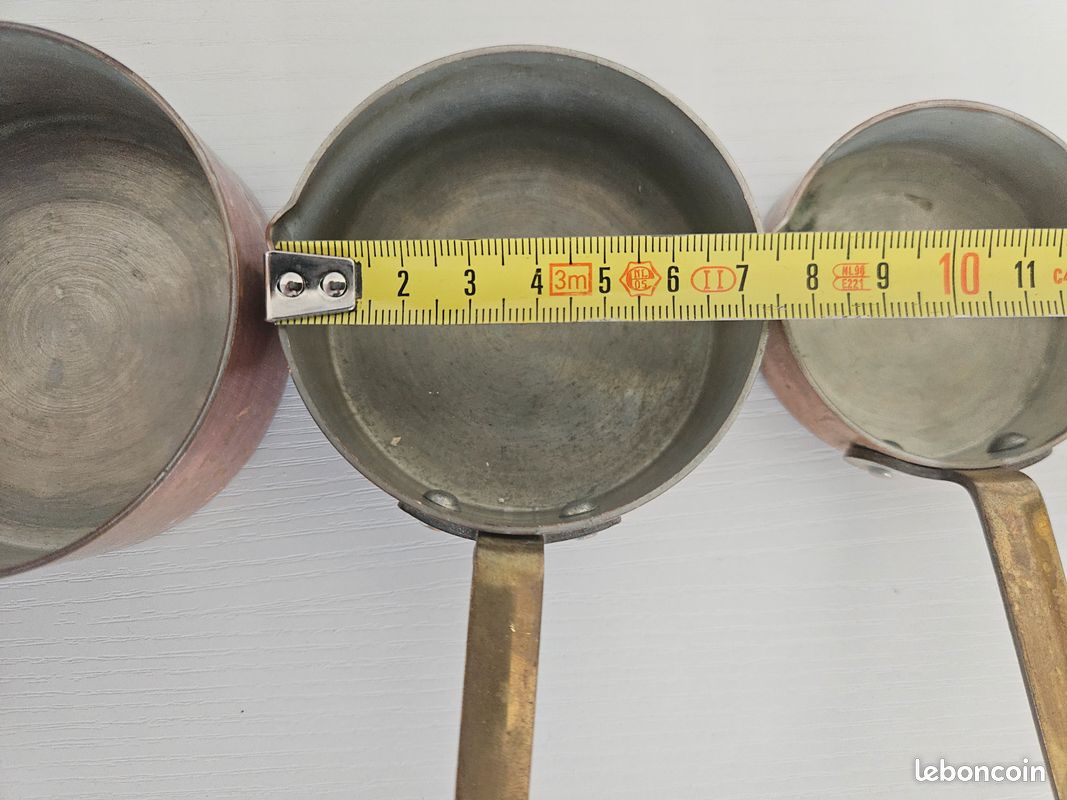 Lot de 4 poêlons poêles miniatures casseroles 100% cuivre diam 930mm 830mm 730mm 630mm - Livraison 24h - cup (image 4)