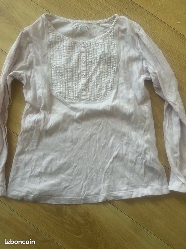 Lot De 2 Chemisiers Manches Longues Tao CFK - Taille 158 - Coton Blanc - Fille 13/14 Ans