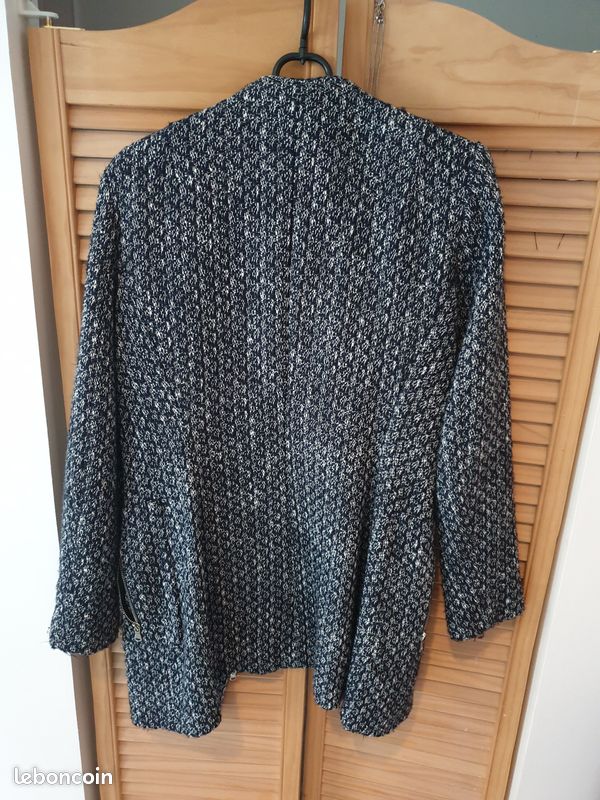 Veste femme bleu marine/blanc (image 2)