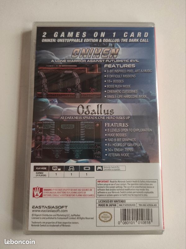 Oniken + odallus collection Nintendo switch sous blister (image 2)