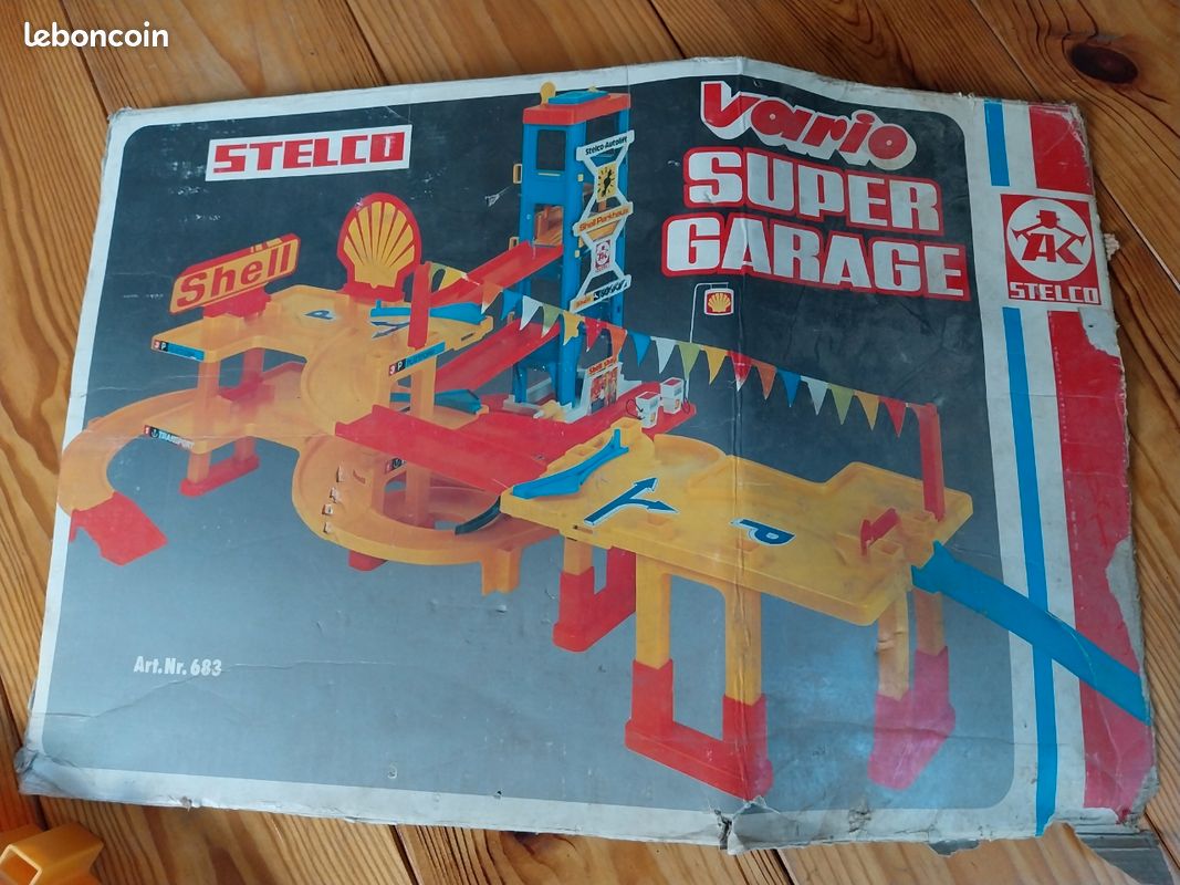 COMPLEET en in de doos Vintage STELCO Shell Garage - Speelgoed