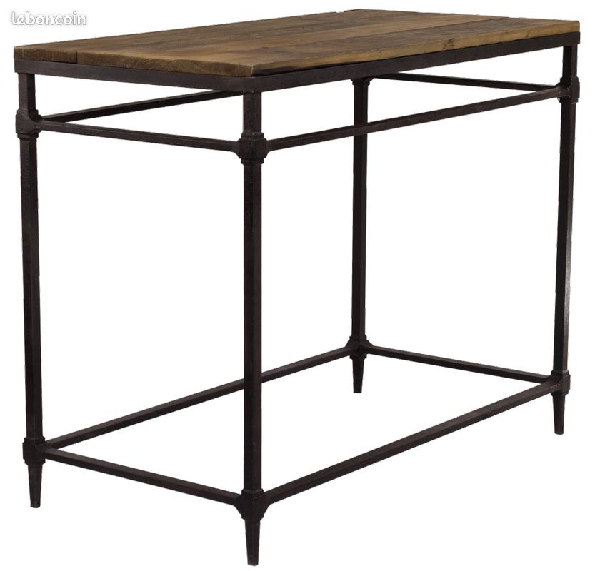 Table haute Industrielle dessus bois naturel - Decoduweb (image 3)